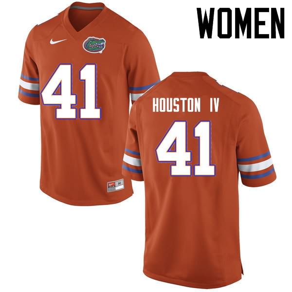 Women's NCAA Florida Gators James Houston IV #41 Stitched Authentic Nike Orange College Football Jersey UBC3765UF